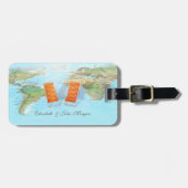 Wereldkaart, stoelen bagagelabel (Voorkant horizontaal)