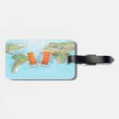 Wereldkaart, stoelen bagagelabel (Achterkant horizontaal)