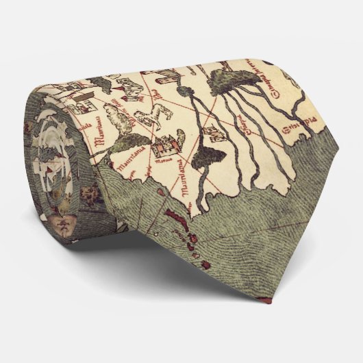  Wereldkaart stropdas (Opgerold)