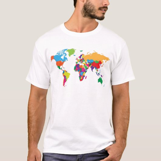 Wereldkaart T-shirt (Voorkant)