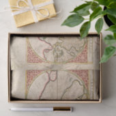 Wereldkaart Tan-decoupage Tissuepapier (Geschenk)