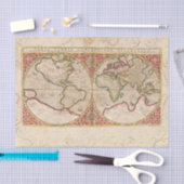 Wereldkaart Tan-decoupage Tissuepapier (Craft)