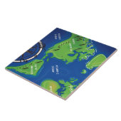 Wereldkaart Tegeltje (Zijkant)
