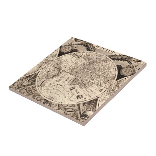 Wereldkaart Tegeltje (Zijkant)