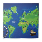 Wereldkaart Tegeltje (Voorkant)
