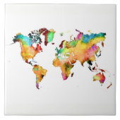 wereldkaart tegeltje (Voorkant)