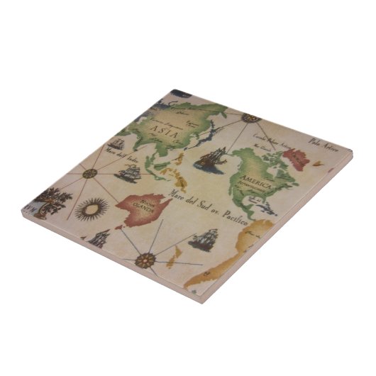 Wereldkaart Tegeltje (Zijkant)