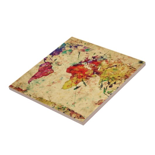  wereldkaart tegeltje (Zijkant)