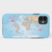 wereldkaart telefoongeval Case-Mate iPhone case (Achterkant (horizontaal))
