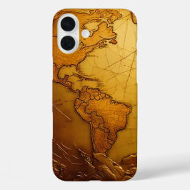  Wereldkaart telefoonhoesje iPhone 16 Plus Hoesje
