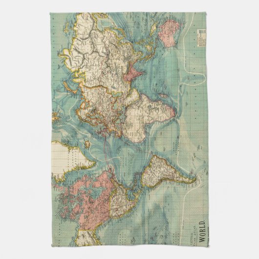  Wereldkaart Theedoek (Verticaal)