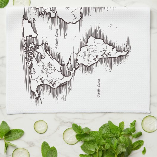 Wereldkaart Theedoek (Gevouwen)