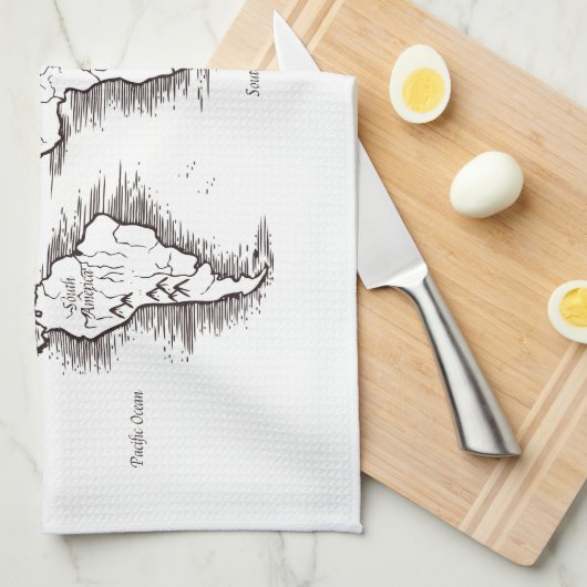 Wereldkaart Theedoek (Quarter Fold)