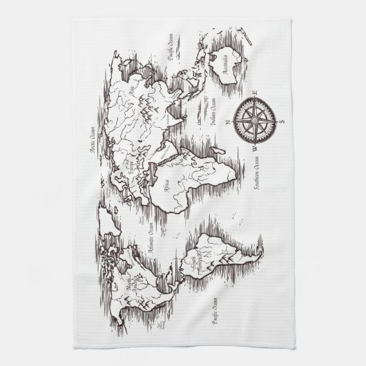 Wereldkaart Theedoek (Verticaal)