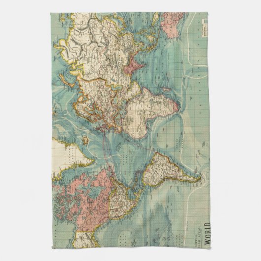  Wereldkaart Theedoek (Verticaal)