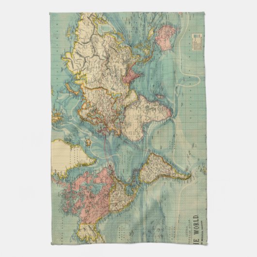  Wereldkaart Theedoek (Verticaal)