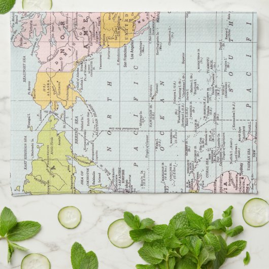 Wereldkaart Theedoek (Gevouwen)