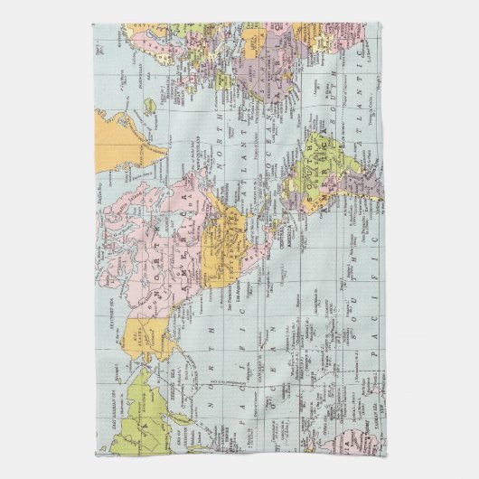  Wereldkaart Theedoek (Verticaal)