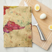  wereldkaart theedoek (Quarter Fold)