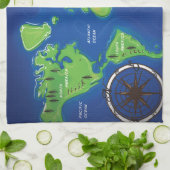 Wereldkaart Theedoek (Gevouwen)