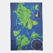 Wereldkaart Theedoek (Verticaal)