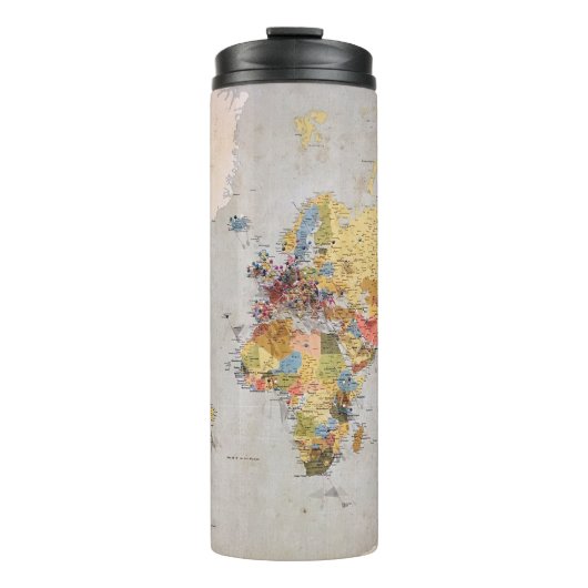 wereldkaart thermosbeker (Voorkant)
