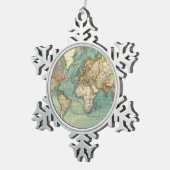  Wereldkaart Tin Sneeuwvlok Ornament (Rechts)