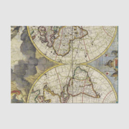  Wereldkaart Tissuepapier