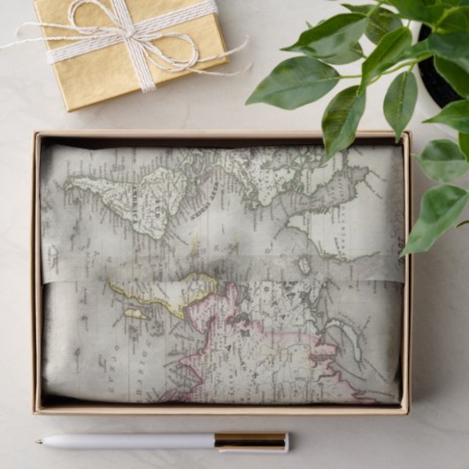 wereldkaart tissuepapier (Geschenk)