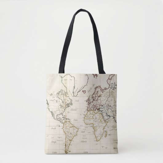Wereldkaart Tote Bag (Voorkant)