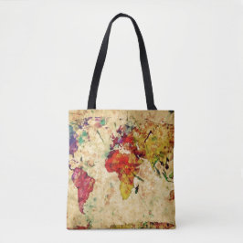  wereldkaart tote bag