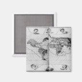 Wereldkaart Tracing Magellan's wereldreis Magneet (Voorkant / Achterkant)