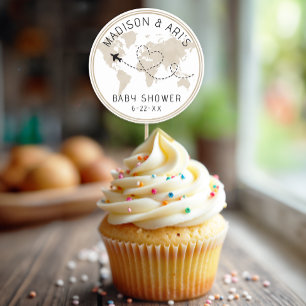 Wereldkaart Travel Adventure Baby shower Ronde Sticker