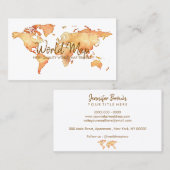 Wereldkaart Travel International Trip Agent Visitekaartje (Voorkant / Achterkant)