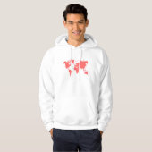 Wereldkaart - Tropisch roze Hoodie (Voorkant volledig)