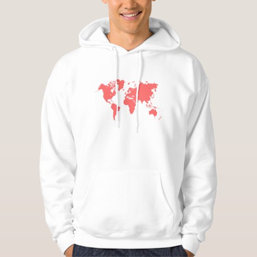 Wereldkaart - Tropisch roze Hoodie (Voorkant)