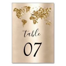 Wereldkaart trouwlocatie gouden verwijderbare hart