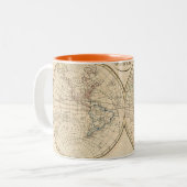  Wereldkaart Tweekleurige Koffiemok (Voorkant links)