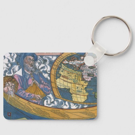 Wereldkaart uit de Oudheid met Claudius Ptolemy, 1 Sleutelhanger (Voorkant)