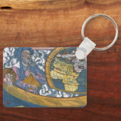 Wereldkaart uit de Oudheid met Claudius Ptolemy, 1 Sleutelhanger (Voorkant)