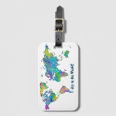 Wereldkaart unieke Waterverf splitsen Bagagelabel (Voorkant (verticaal))