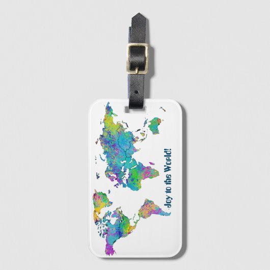 Wereldkaart unieke Waterverf splitsen Bagagelabel (Voorkant (verticaal))