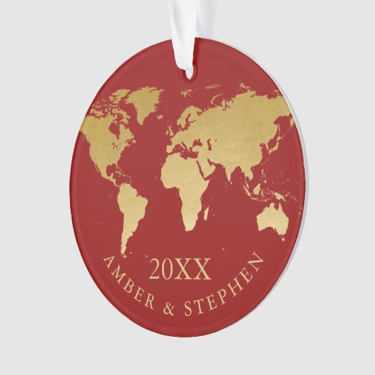 Wereldkaart Vacation Travel Keepomwille Personated Ornament (voorkant)