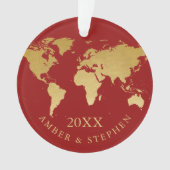 Wereldkaart Vacation Travel Keepomwille Personated Ornament (voorkant)