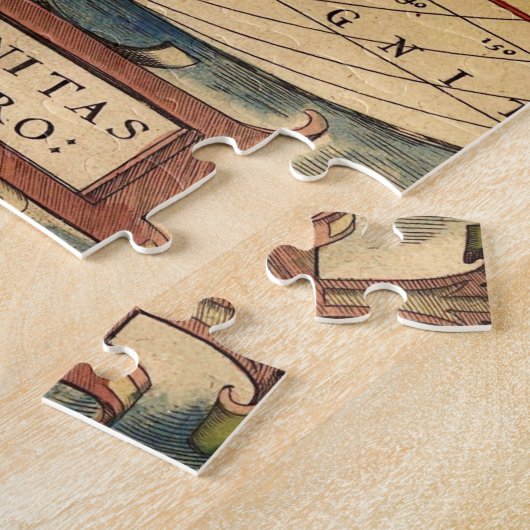  Wereldkaart van Abraham Ortelius 1564 Legpuzzel (Zijkant)