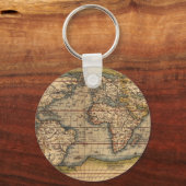  Wereldkaart van Abraham Ortelius 1564 Sleutelhanger (Voorkant)