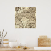 Wereldkaart van Amerika door Diego Gutiérrez Poster (Keuken)