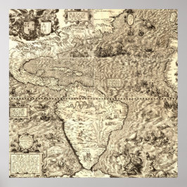 Wereldkaart van Amerika door Diego Gutiérrez Poster