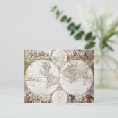 Wereldkaart van Atlas Maior Briefkaart (Staand voorkant)