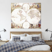 Wereldkaart van Atlas Maior Canvas Afdruk (Insitu (Slaapkamer))